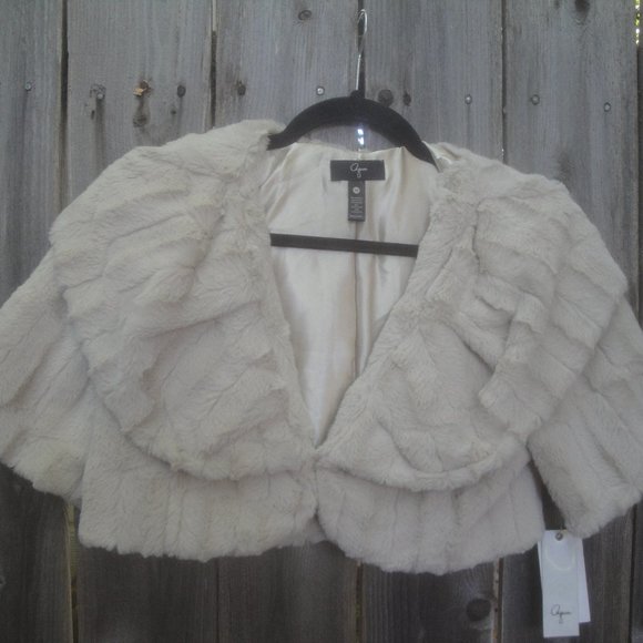 Bloomingdale's Acqua Outerwear Cropped Jacket Ecru Beige XS NEW with tags - Picture 5 of 7